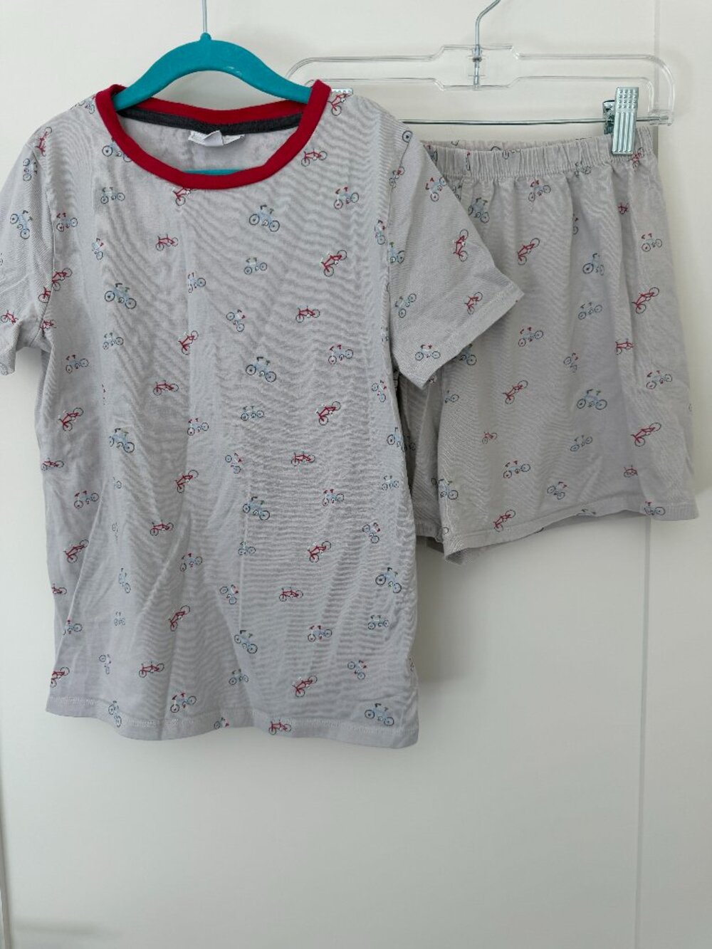 The Little White Company London Pajama Lot 9-10 Yrs Bicycle Striped Shark Set